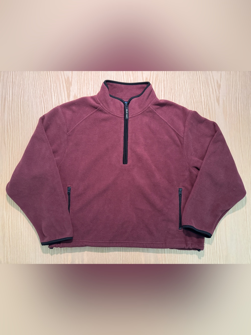 Old Navy Men's Zip-Up Fleece Pullover in Maroon